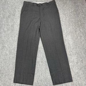 Linea Naturale Italy Luxe Pants Mens Size 33 (34X30) 100% Wool Flat Front Gray